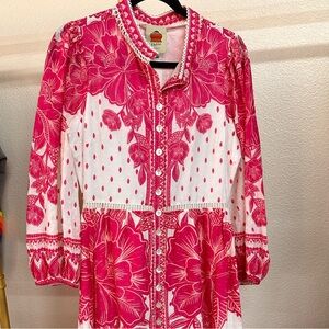 FARM Rio Pink Floral Long Sleeve Dress